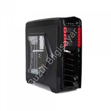 REDROCK G901BR GAME PSU'suz 1x12CM FAN MIDI TOWER PENCERELİ 1xUSB2.0/1xUSB3.0 1xAUDIO SİYAH KIRMIZI KASA