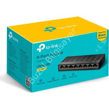 TP-LINK LS1008G 8 PORT 10/100/1000 YONETILEMEZ DESKTOP SWITCH PLASTİK KASA