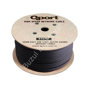 QPORT Q-CATO7 500MT S/FTP CAT7 LS0H - HELOJEN FREE SIYAH 24AWG
