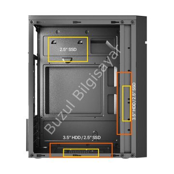 FRISBY FC-2715B 300W 1x12CM FAN MICRO ATX 2xUSB2.0 SİYAH KASA