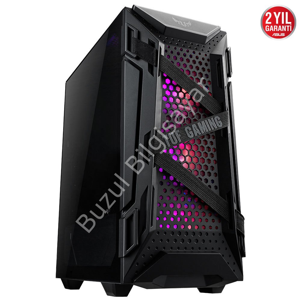 ASUS TUF GAMING GT301 PSU YOK 4x12CM ARGB FAN ATX TEMPERLİ SİYAH GAMING KASA