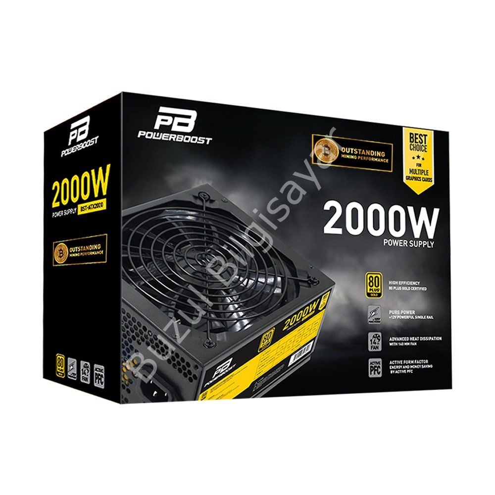 POWER BOOST BST-ATX2000 2000W 14CM FAN MİNİNG POWER SUPPLY KUTUSUZ