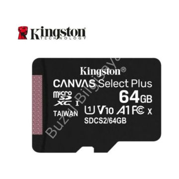 KINGSTON CANVAS SELECT PLUS 64GB MICRO SDHC CLASS10 UHS-I 80MB/s HAFIZA KARTI SDCS2-64GB