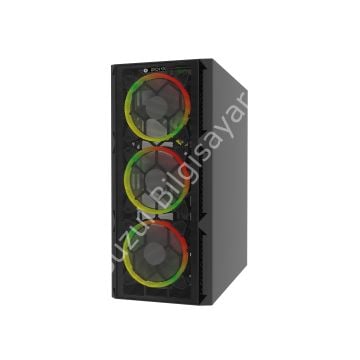 IROMX SPACE BTX-65G PSU YOK 4x RAINBOW FIXED LED FAN ATX 2xUSB3.0 SİYAH KASA