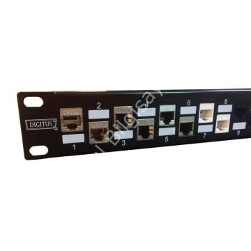 DIGITUS DN-91412 MODULER UTP/FTP CAT6/CAT6A 24 PORT BOŞ 1U ZIRHLI PATCH PANEL