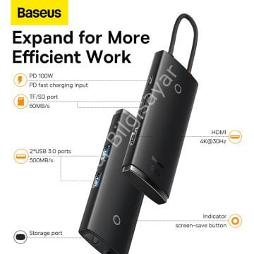 BASEUS WKQX050101 TYPE-C TO 4K HDMI/USB 3.0/+ 6IN1 ÇEVİRİCİ HUB