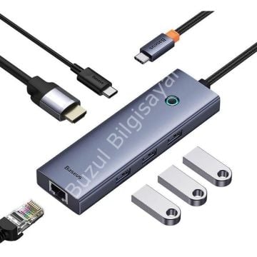 BASEUS B00052807813-00 TYPE-C TO 4K HDMI/USB 3.0/+ 6IN1 ÇEVİRİCİ HUB