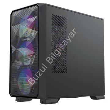 DRAGOS DİAMOND 600W 80+ 4x12CM ARGB FAN MICRO ATX TEMPERED GLASS USB3.0 SİYAH GAMING KASA