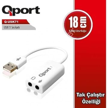 QPORT Q-USK71 USB TO SOUNDCARD 7.1 USB SES KARTI