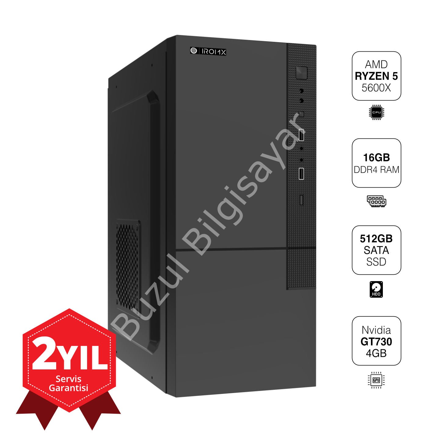 IROMX IRB35-R501 RYZEN 5 5600X 16GB 512GB SSD 4GB GT730 KASA