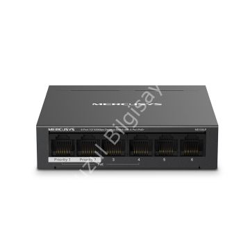 TP-LINK MERCUSYS MS106LP 6 PORT 10/100 4 PORT POE+ YONETILEMEZ DESKTOP SWITCH METAL KASA