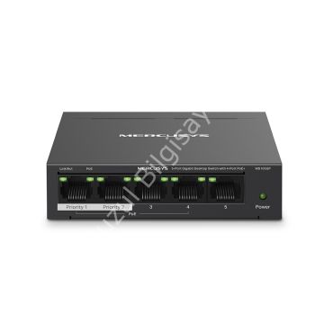 TP-LINK MERCUSYS MS105GP 5 PORT 10/100/1000 4 PORT POE+ YONETILEMEZ DESKTOP SWITCH METAL KASA
