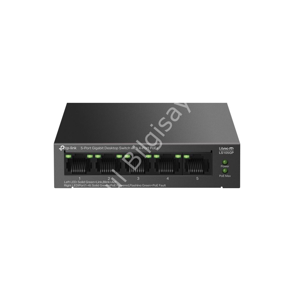 TP-LINK LS105GP 5 PORT 10/100/1000 4 PORT POE+ YONETILEMEZ DESKTOP SWITCH METAL KASA