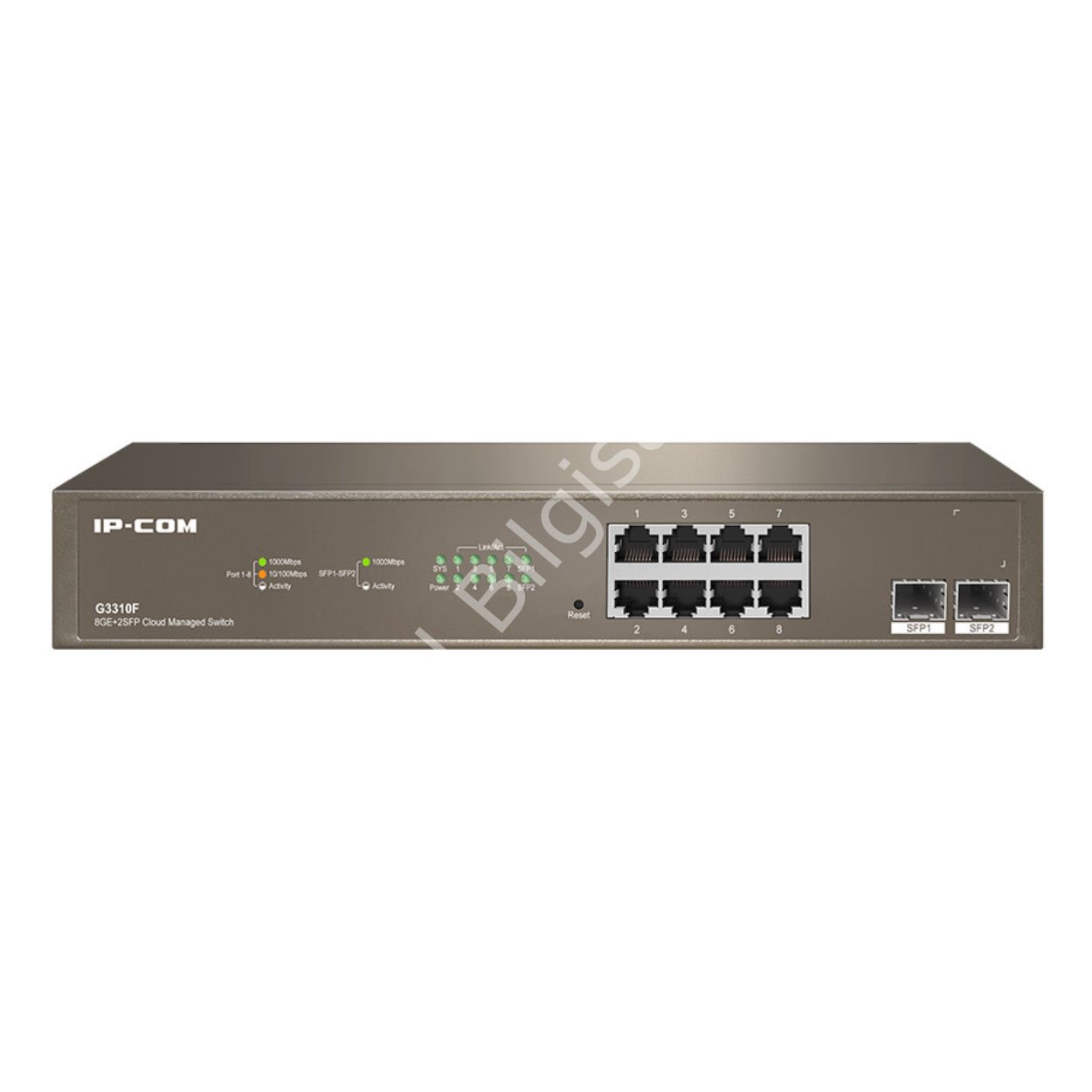 IP-COM IP-G3310F 8 PORT 10/100/1000 2 X SFP CLOUD YÖNETİLEBİLİR RACK MOUNT SWITCH METAL KASA