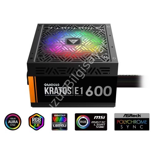 GAMDIAS KRATOS E1-600 600W RGB POWER SUPPLY