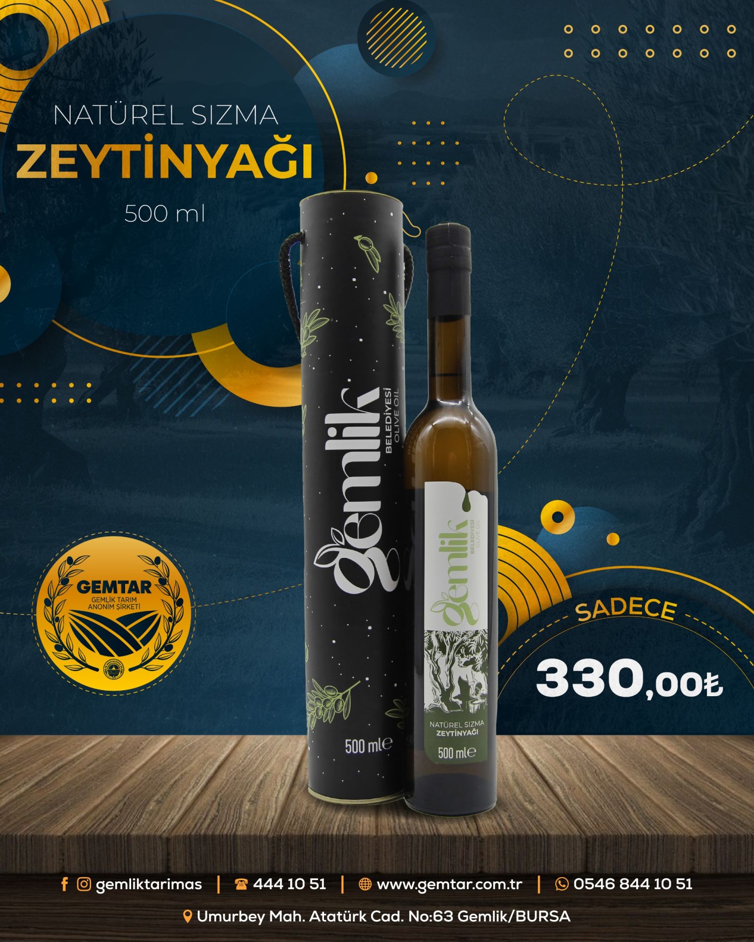 500ml Naturel Sızma Zeytinyağı