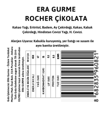 ERA Gurme Rocher Çikolata - Vegan, Glutensiz, Ketojenik - 80g
