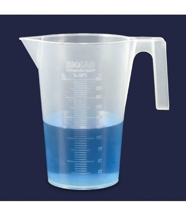 ISOLAB Beher - Kulplu P.P Kısa Form Kabartma Skala 500 ml / 120 °C Sıcaklık Dayanımı / 1 Adet