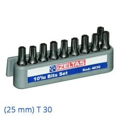 İzeltaş Torx Bits Uç(25 Mm) Set T 30