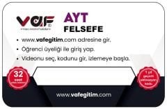 Vaf Yayınları AYT Felsefe Aktivasyon Kartı