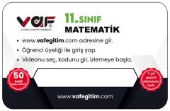 Vaf Yayınları 11. Sınıf Matematik Aktivasyon Kartı