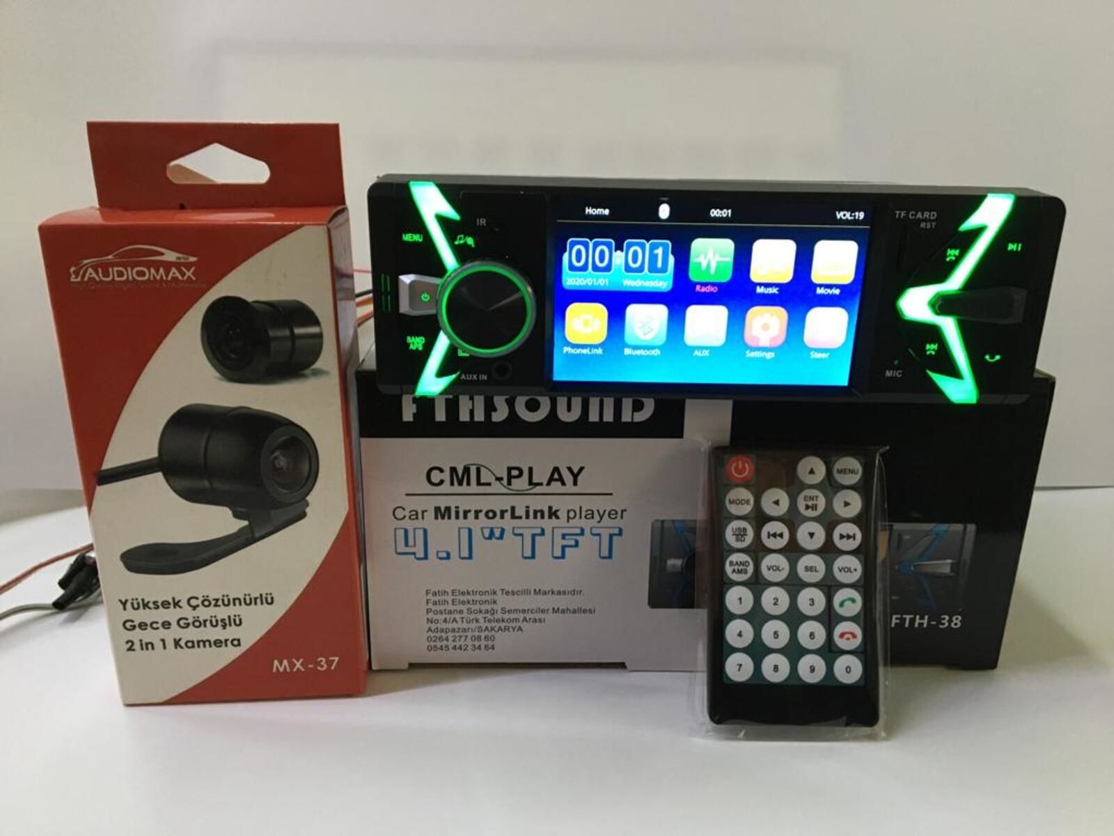 FTH SOUND 4'' EKRANLI OTO TEYP BT USB SD ÇİFT AMFİ KAMERA HEDİYE