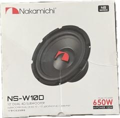 NAKAMİCHİ NS-W10D 25 CM ÇİFT BOBİN 650 WATT SLİM KABİNLİ SUBWOOFER BAS