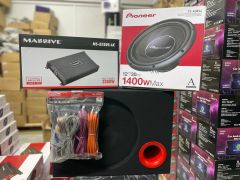 PIONEER TS-A30S4 30 CM 1400W SUBWOOFER BAS + MASSİVE MS-B3500.4K 4 KANAL AMFİ + KABLO TAKIMI + KABİN