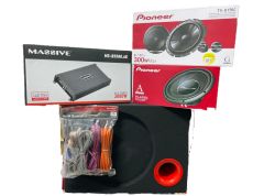 PIONEER TS-A30S4 30 CM 1400W BAS + MASSİVE AMFİ + TS-G170C 17 CM KOMPONENT TAKIMI KABLO TK. KABİN