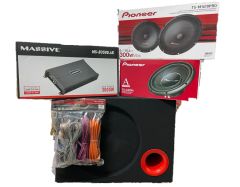 PIONEER TS-A30S4 30 CM 1400W BAS + TS-M1610PRO 300W + MASSİVE AMFİ + KABLO TAKIMI + KABİN