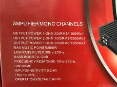 AUDİOMAX MX-6001 MONO AMFİ 4000 WATT BAS KONTROL APARATLI