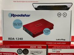 Roadstar RDA-1240 5000 Watt 4 Kanallı Amplifikatör 4OHM 4X100 WATT RMS