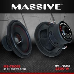 MASSİVE MS-TKO15 38 CM ÇİFT BOBİN SUBWOOFER BAS 2500W 4+4 OHM