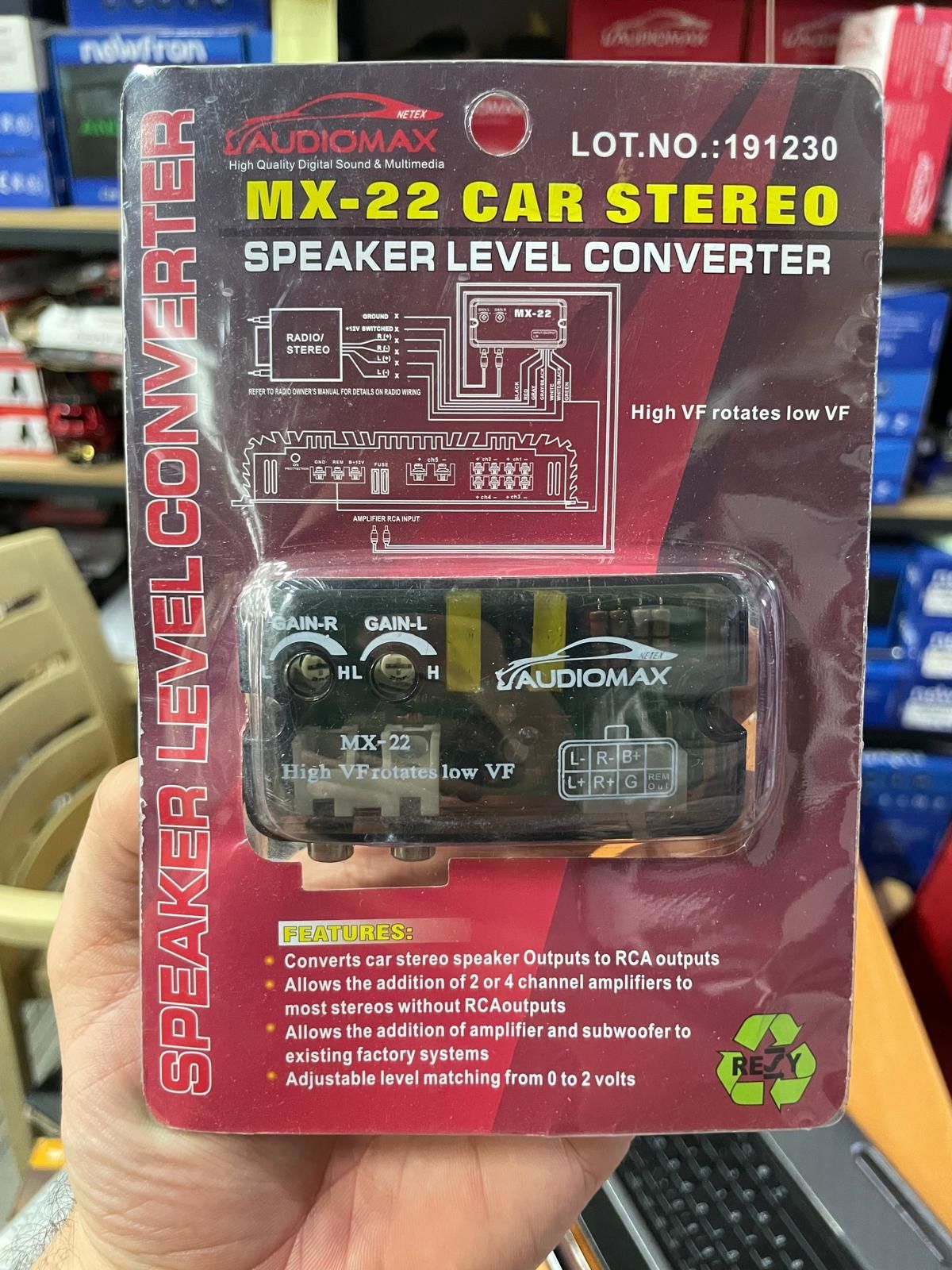 AUDİOMAX MX-22 DECK ÇEVİRİCİ HOPARLÖR GİRİŞİNİ AMFİ ÇIKIŞINA ÇEVİRİR ORJİNAL TEYBDE TESİSATIN TADINI ÇIKARIN