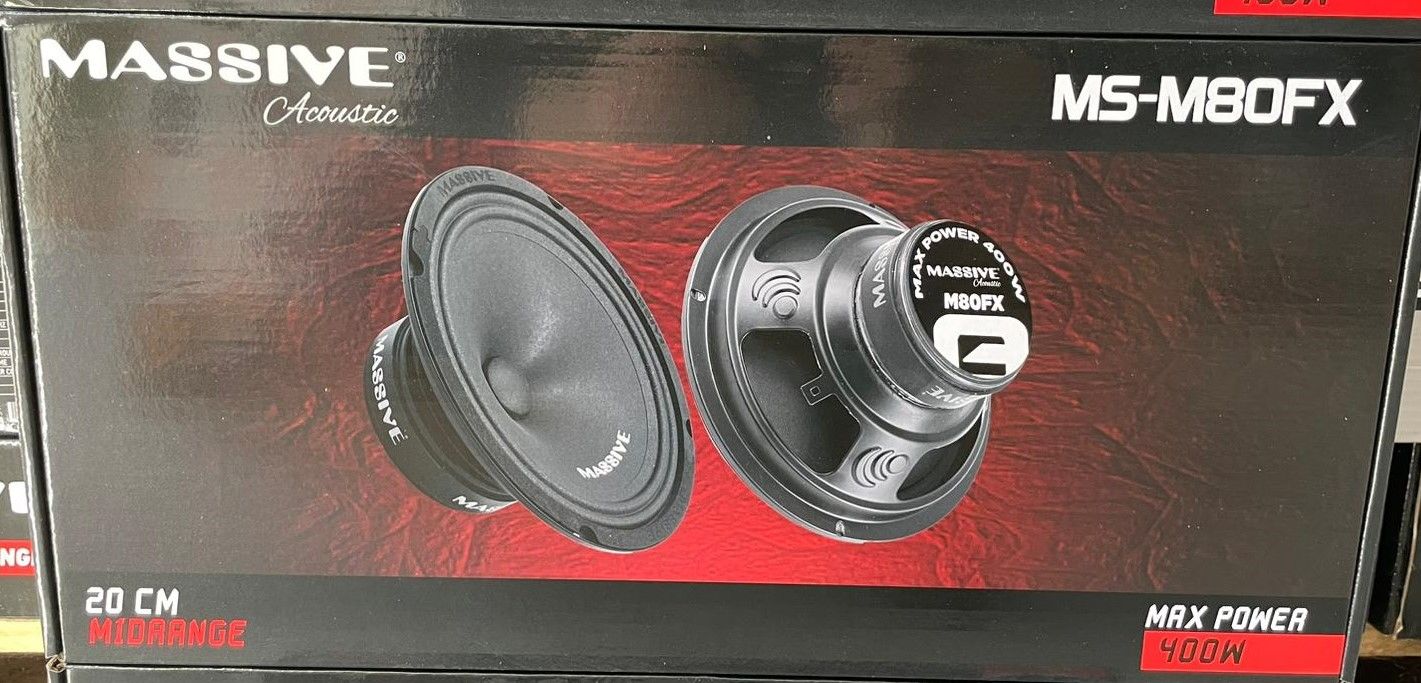 MASSİVE MS-M80FX 20 CM MİDRANGE 400 WATT MAXİMUM POWER 150 WATT RMS POWER ÇİFT FİYATIDIR.
