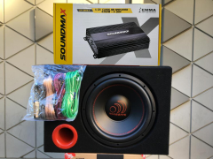 MASSİVE MS-NEO12 30 CM SUBWOOFER BAS 1400 WATT ÇİFT BOBİN SOUNDMAX SX-2850.4 4 KANAL 3000 WATT AMFİ  KABLO TAKIMI VE KABİN