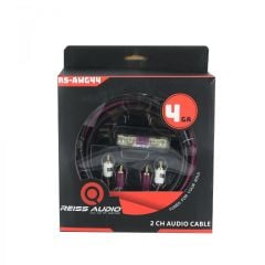 REISS AUDİO RS-AWG44 4 GA KABLO TAKIMI FULL TAKIM RCA GİRİŞLERİ 24 AYAR ALTIN KAPLAMADIR