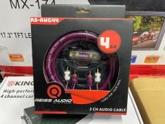 REISS AUDİO RS-AWG44 4 GA KABLO TAKIMI FULL TAKIM RCA GİRİŞLERİ 24 AYAR ALTIN KAPLAMADIR