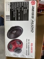 REISS AUDİO RS-HK15.D4 38 CM SUBWOOFER BAS 2000 WATT MAXİMUM POWER ÇİFT BOBİN DUAL 500 WATT RMS POWER