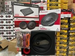 PIONEER FUL SET 30 CM 1400 WATT SUBWOOFER BAS 16 CM  300 WATT MİDRANGE 3000 WATT 4 KANAL MASSİVE AMFİ