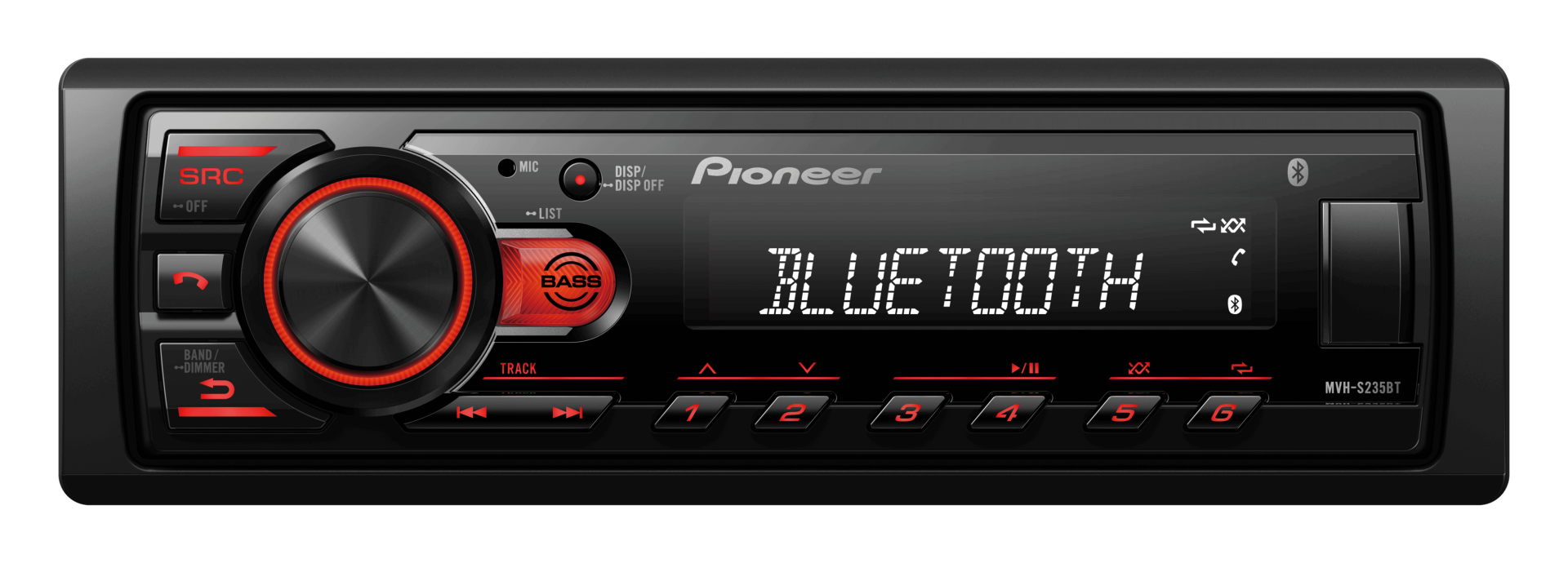 Pioneer MVH-S235BT OTO TEYP BLUETOOTH USB ÇİFT AMFİ ÇIKIŞI 5 BAND GEQ FLAC SUBWOOFER CONTROL BASS BOOS