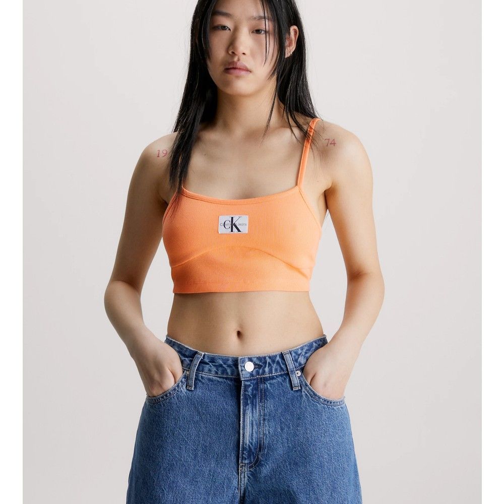 Calvin Klein Badge Rib Bralette Top Bralet Kadın