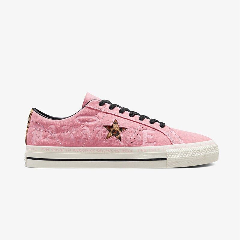 Converse One Star Pro Low Kad n Pembe Deri Sneaker