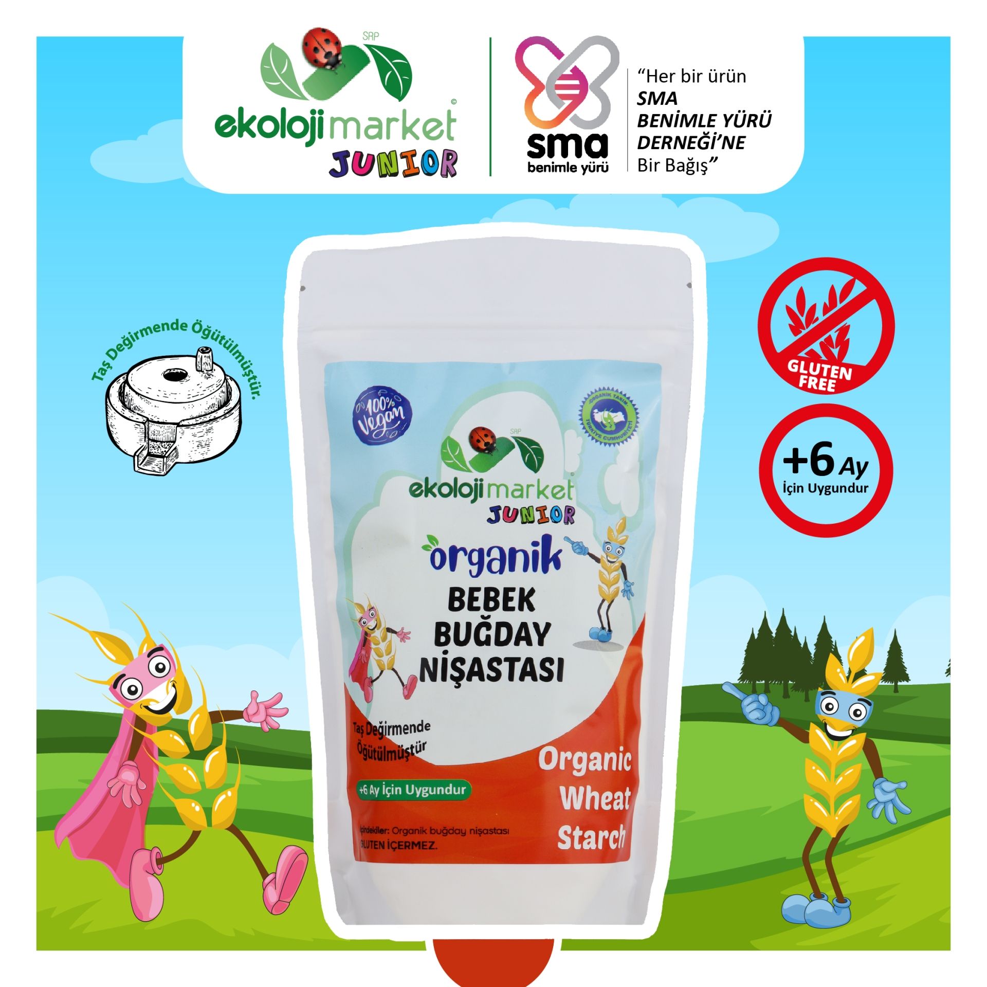 Ekoloji Market Organik Bebek Buğday Nişastası 250 gr.