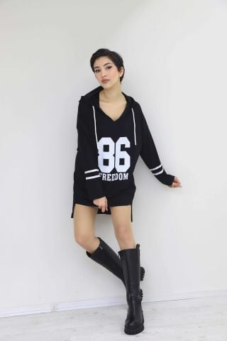 Aktuel Giyim Gd 01106 Freedom 86 Baskılı Kapüşonlu Sweat