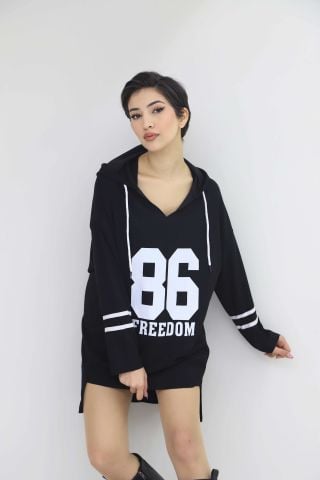 Aktuel Giyim Gd 01106 Freedom 86 Baskılı Kapüşonlu Sweat