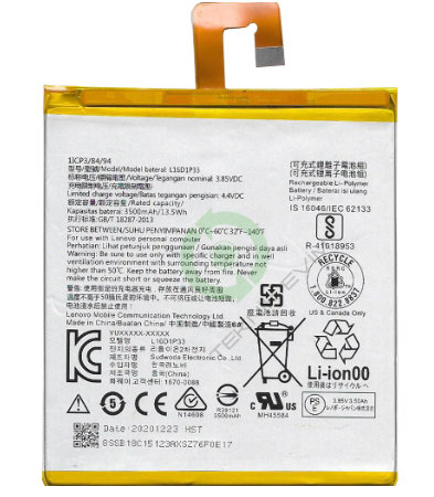 L16D1P33 Kodlu 3.8v 3500mAh Batarya Pil