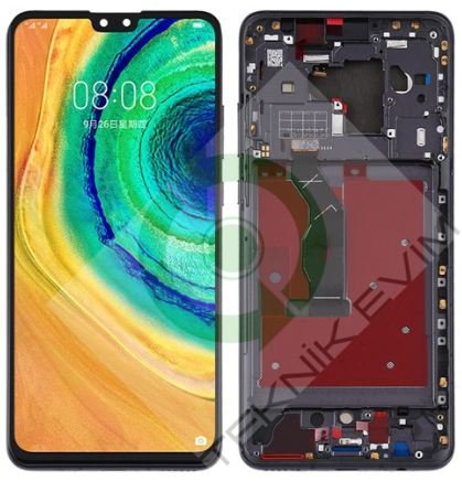 Huawei Mate 30 Çıtalı Lcd Ekran Dokunmatik Siyah OLED