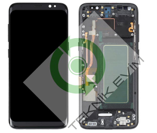 Samsung Galaxy S8 SM-G950F Çıtalı Lcd Ekran Dokunmatik Siyah Oled