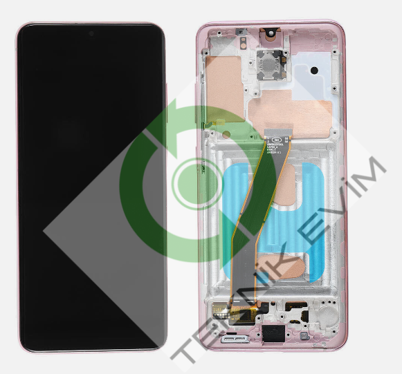 Samsung Galaxy S20 SM-G980F G981F Çıtalı Lcd Ekran Dokunmatik Pembe